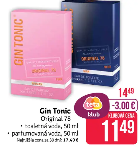 Gin Tonic Original 78 pánska toaletná voda