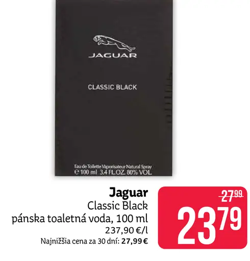Jaguar Classic Black pánska toaletná voda