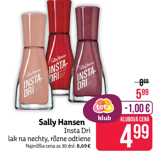 Sally Hansen Insta Dri lak na nechty, rôzne odtiene