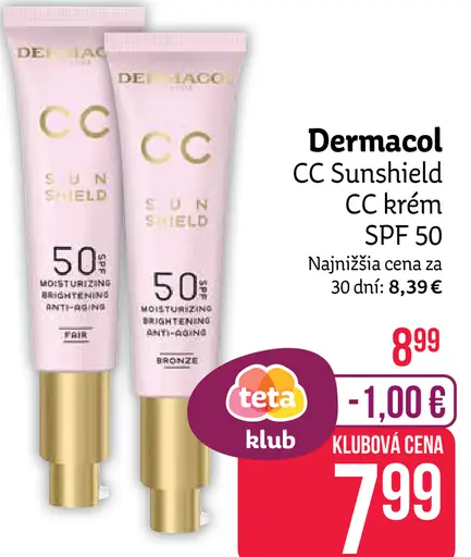 Dermacol CC Sunschield CC krém SPF 50