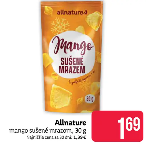 Allnature mango sušené mrazom