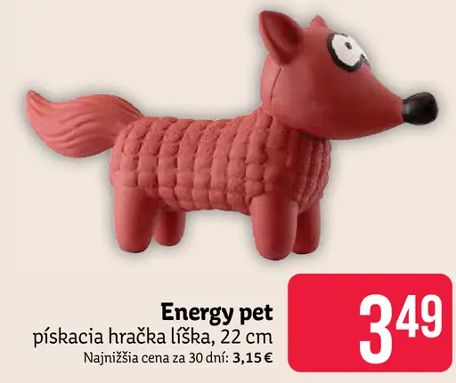 Energy Pet pískačia hračka líška