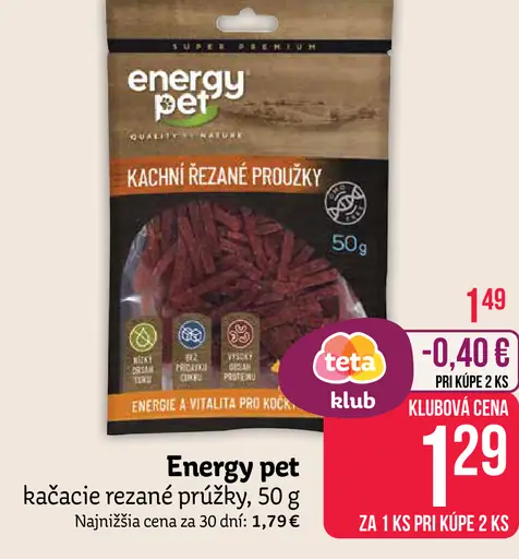 Energy Pet kačacie rezané prúžky