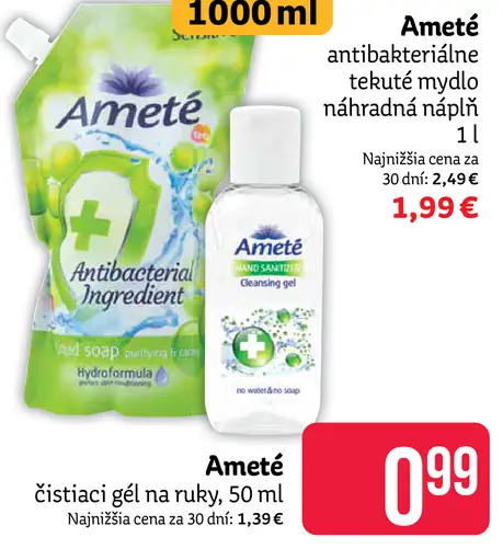 Ameté antibakteriálne tekuté mydlo