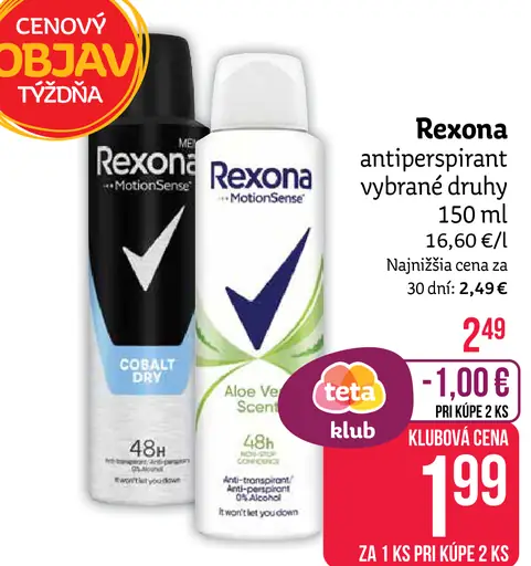 Rexona antiperspiračný deodorant