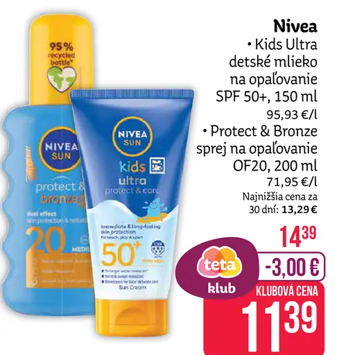 Nivea Kids Ultra detské mlieko na opaľovanie SPF 50+