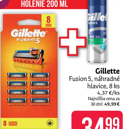 Gillette Fusion5, 8 náhradných hlavíc + darček gél