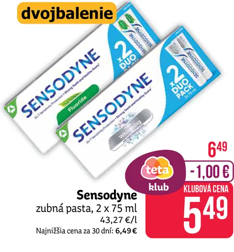 Sensodyne zubná pasta