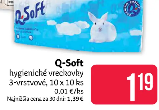 Q-Soft hygienické vreckovky 3-vrstvové