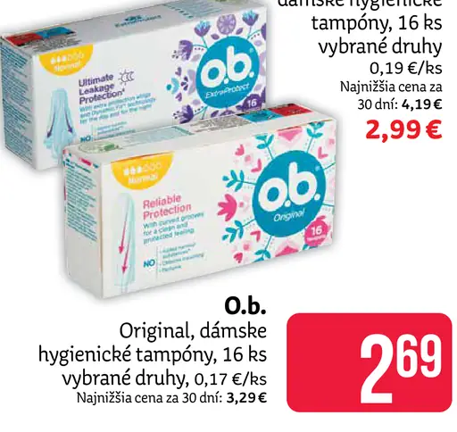 O.b. Original Dámske hygienické tampóny