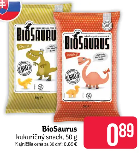 BioSaurus kukuričný snack