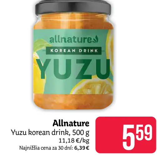 Allnature Korean drink Yuzu