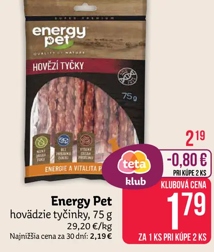 Energy Pet hovädzie tyčinky
