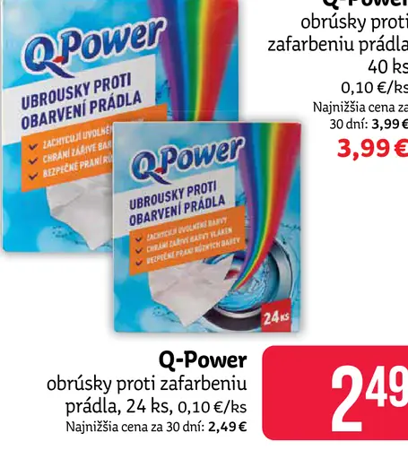 Q-Power obrúsky proti zafarbeniu prádla