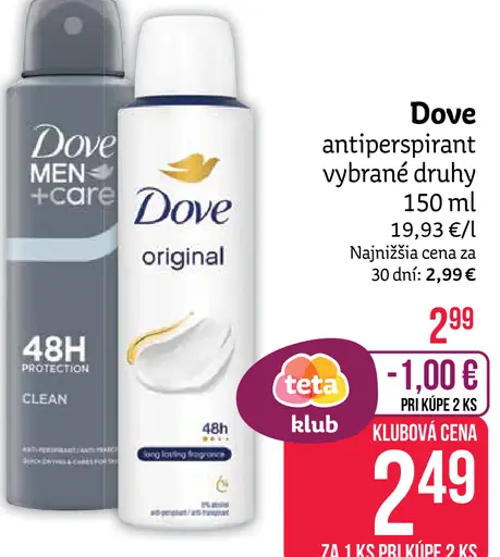 Dove antiperspirant