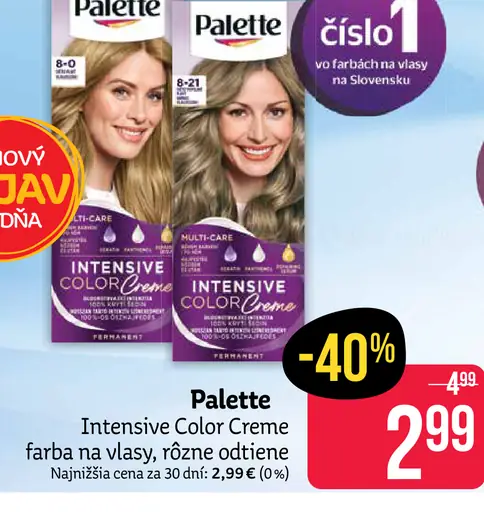 Palette Intensive Color Creme farba na vlasy nugát 6-65