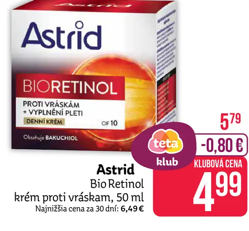 Astrid BioRetinol krém proti vráskam