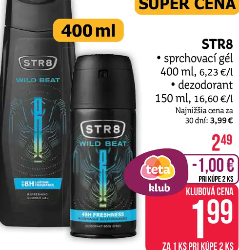 STR8 Wild Beat osviežujúci sprchový gél