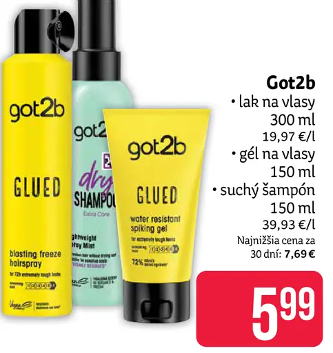 Got2b lak na vlasy, suchý šampón