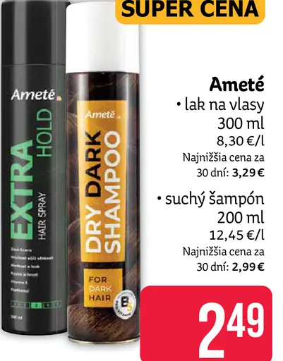 Améte lak na vlasy / suchý šampón