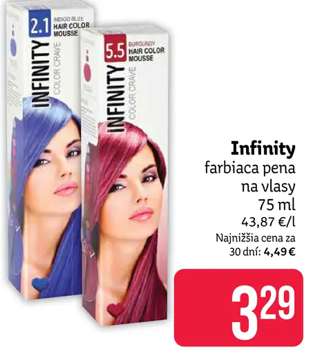 Infinity farbiaca pena na vlasy