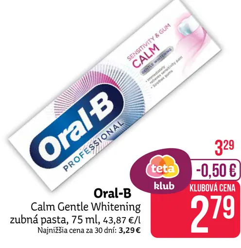 Oral-B zubná pasta Calm Gentle Whitening