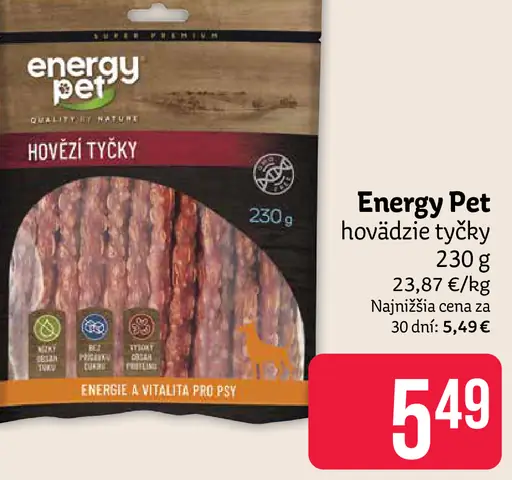 Energy Pet hovädzie tyčinky