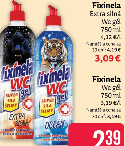 Fixinela WC čistič na hrdzu a vodný kameň