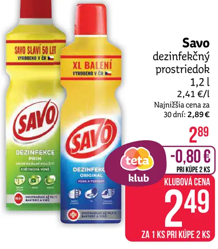 Savo dezinfekčný prostriedok 1.2 l