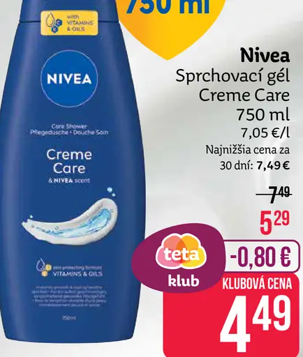 Nivea Creme Care ošetrujúci sprchovací gél