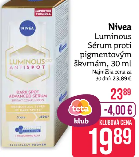 Nivea Luminous630 Sérum proti pigmentovým škvrnám