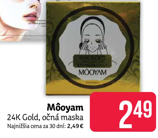 Môoyam 24k Gold, očná maska