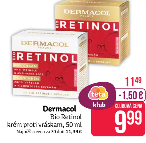 Dermacol Bio Retinol krém proti vráskam