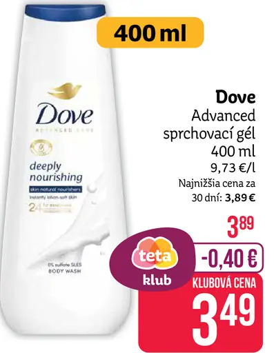 Dove Advanced sprchovací gél