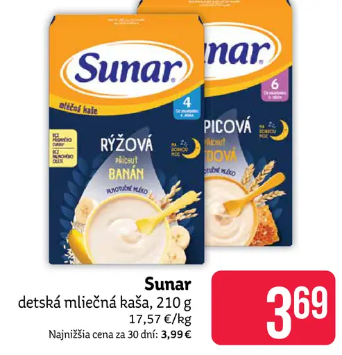 Sunar detská mliečna kaša