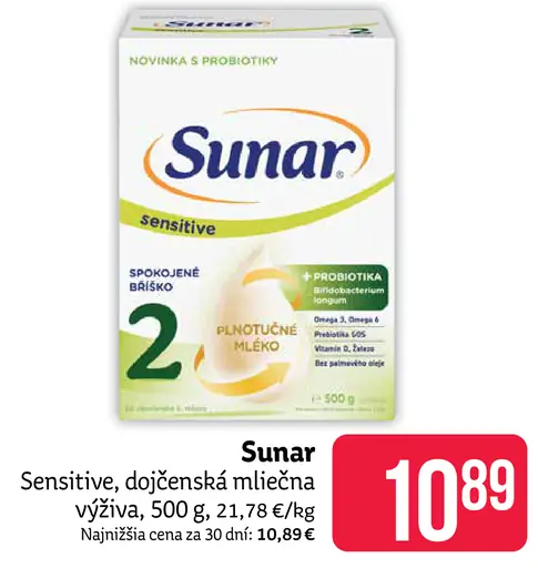 Sunar Sensitive dojčenská mliečna výživa