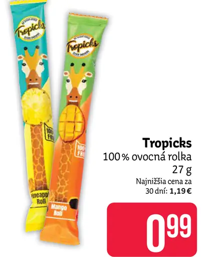 Tropicks 100% ovocná rolka