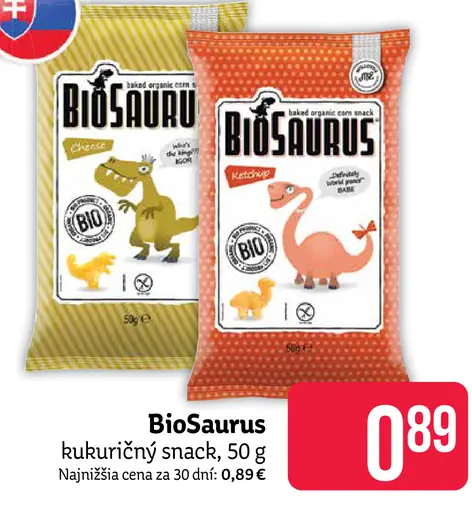 BioSaurus kukuričný snack