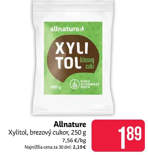 Allnature Xylitol brezový cukor