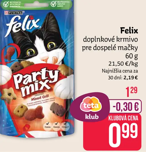 Felix doplnkové krmivo pre dospelé mačky