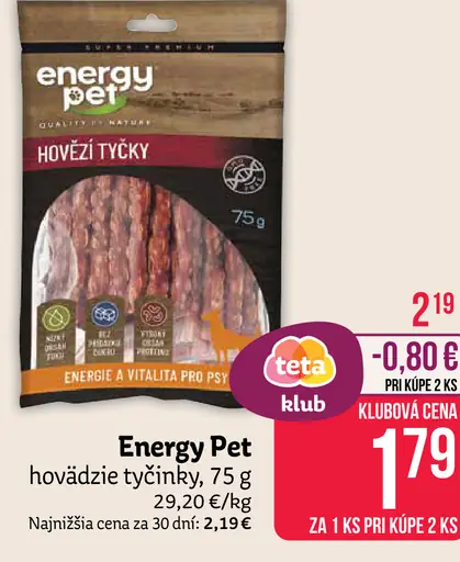 Energy Pet hovädzie tyčinky