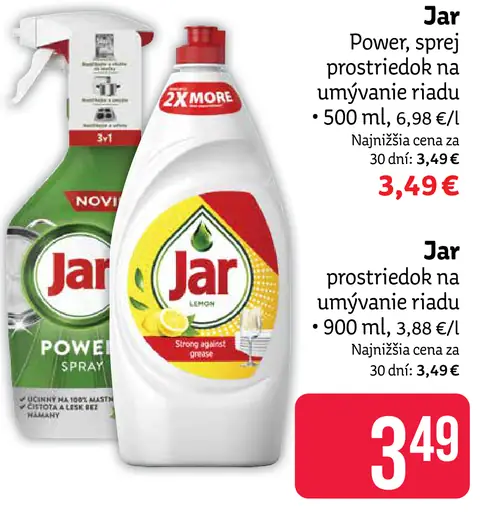 Jar Power, spray prostriedok na umývanie riadu