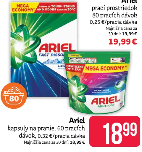 Ariel tablety na pranie