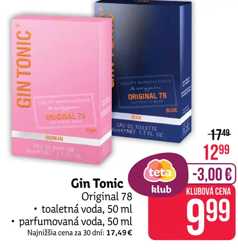 Gin Tonic Original 78 pánska toaletná voda