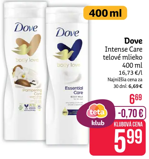 Dove Intense Care telové mlieko