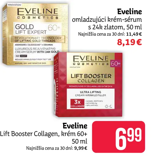 Eveline Lift Booster Collagen 60+ krém proti vráskam