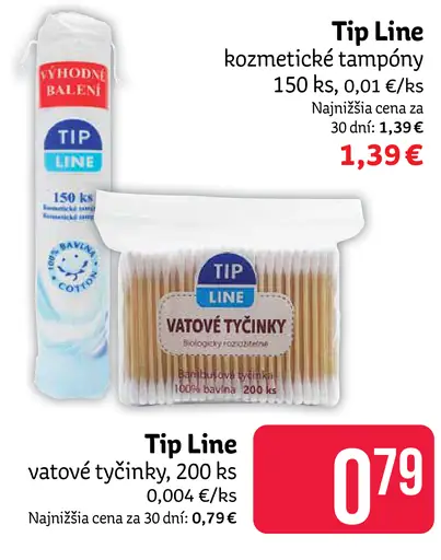 Tip Line kozmetické tampóny