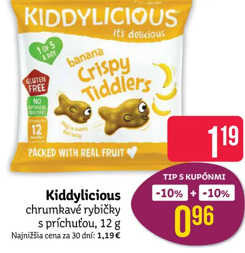 Kiddylicious chrumkavé rybičky s príchuťou