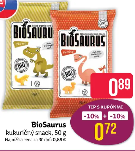 BioSaurus kukuričný snack