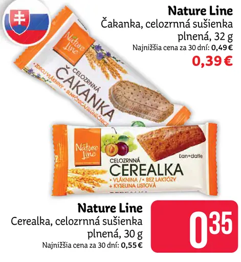 Nature Line čakaná, celozrnná sušienka plnená